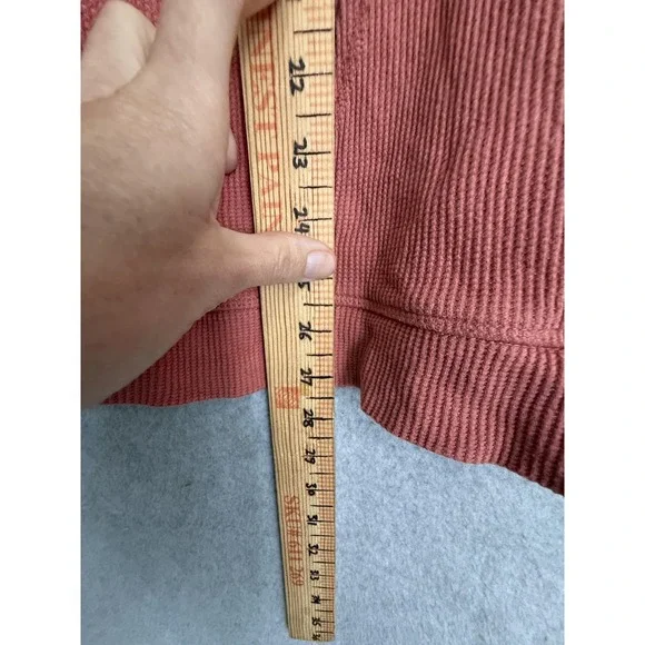 J.Jill  Hoodie Sweater Womens Large Coral Embroidered Waffle Knit Pullover Boho - Picture 3 of 12